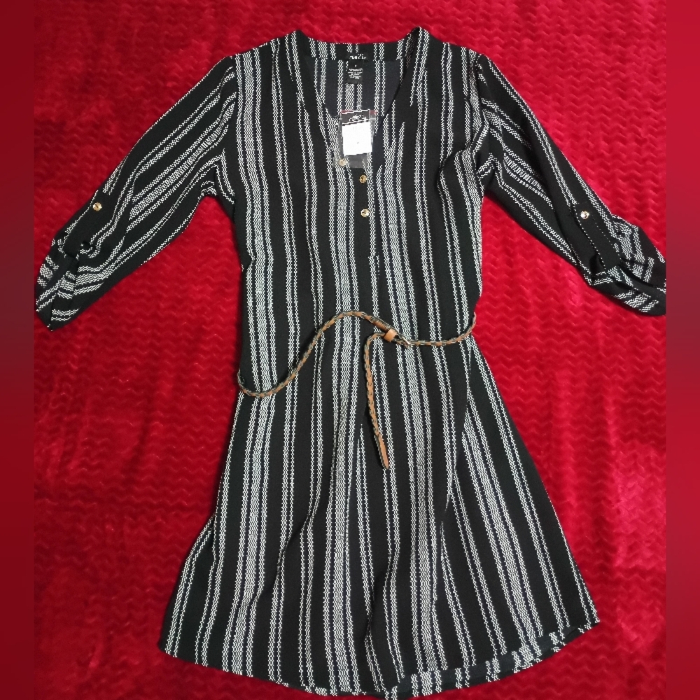 Rue21 Black and White Striped Mini Dress